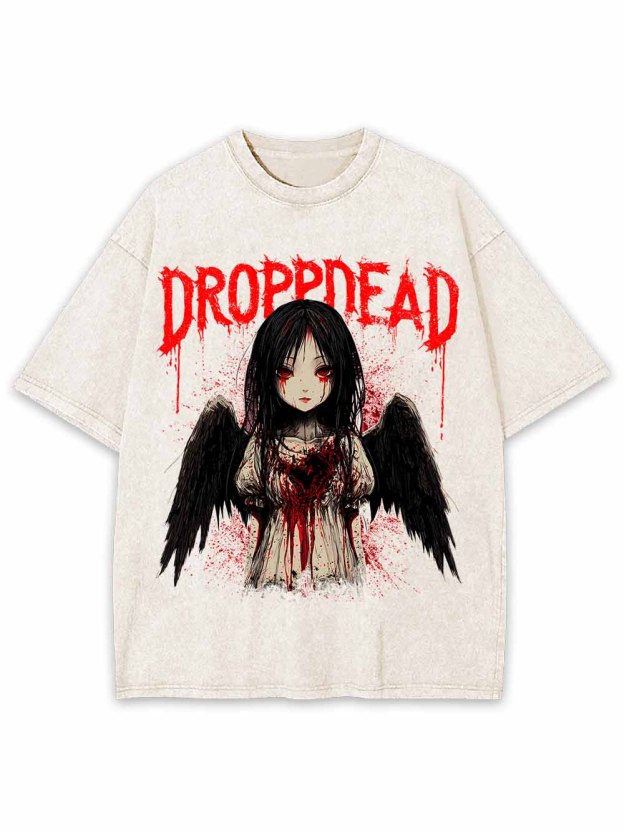 Black Wing Girl Washed Tshirt