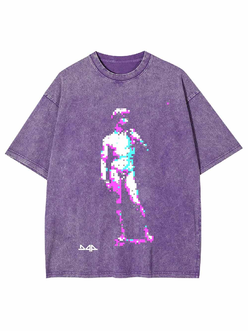 Vaporwave Pixel David Washed Tshirt