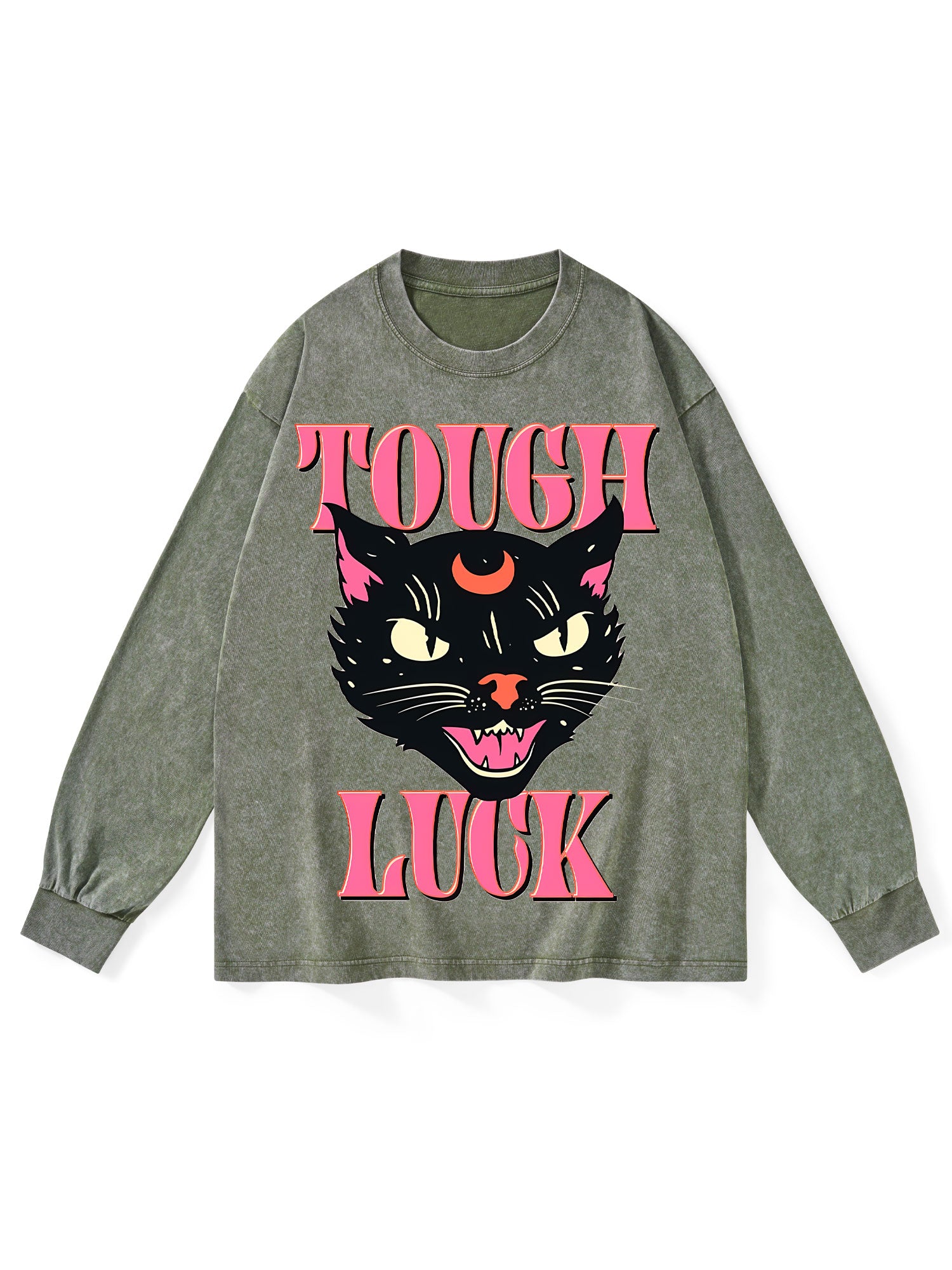 TOUGH LUCK WASHED LONG-SLEEVE TSHIRT