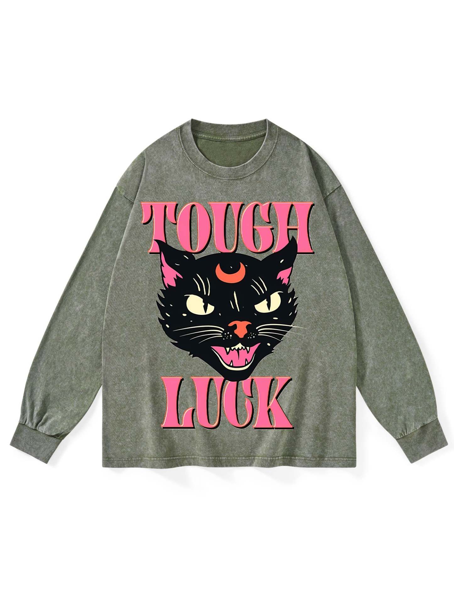 TOUGH LUCK WASHED LONG-SLEEVE TSHIRT
