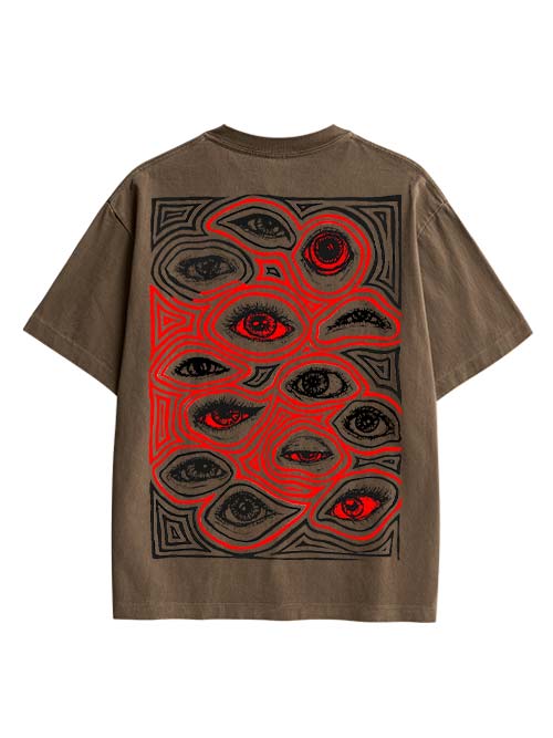 Eyes Of Perception Double Sided Print Washed TShirt