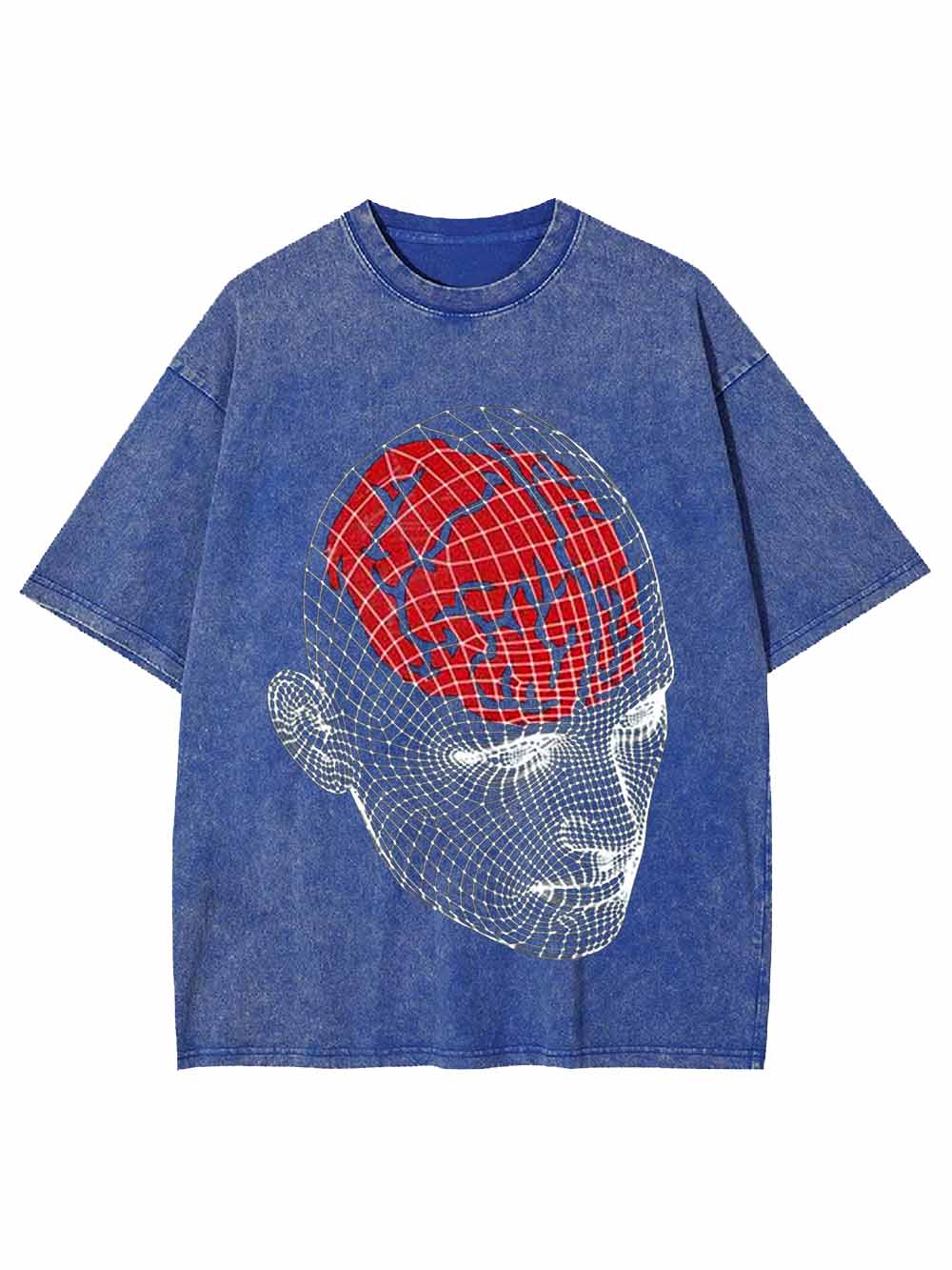 Wireframe Red Brain Washed Tshirt