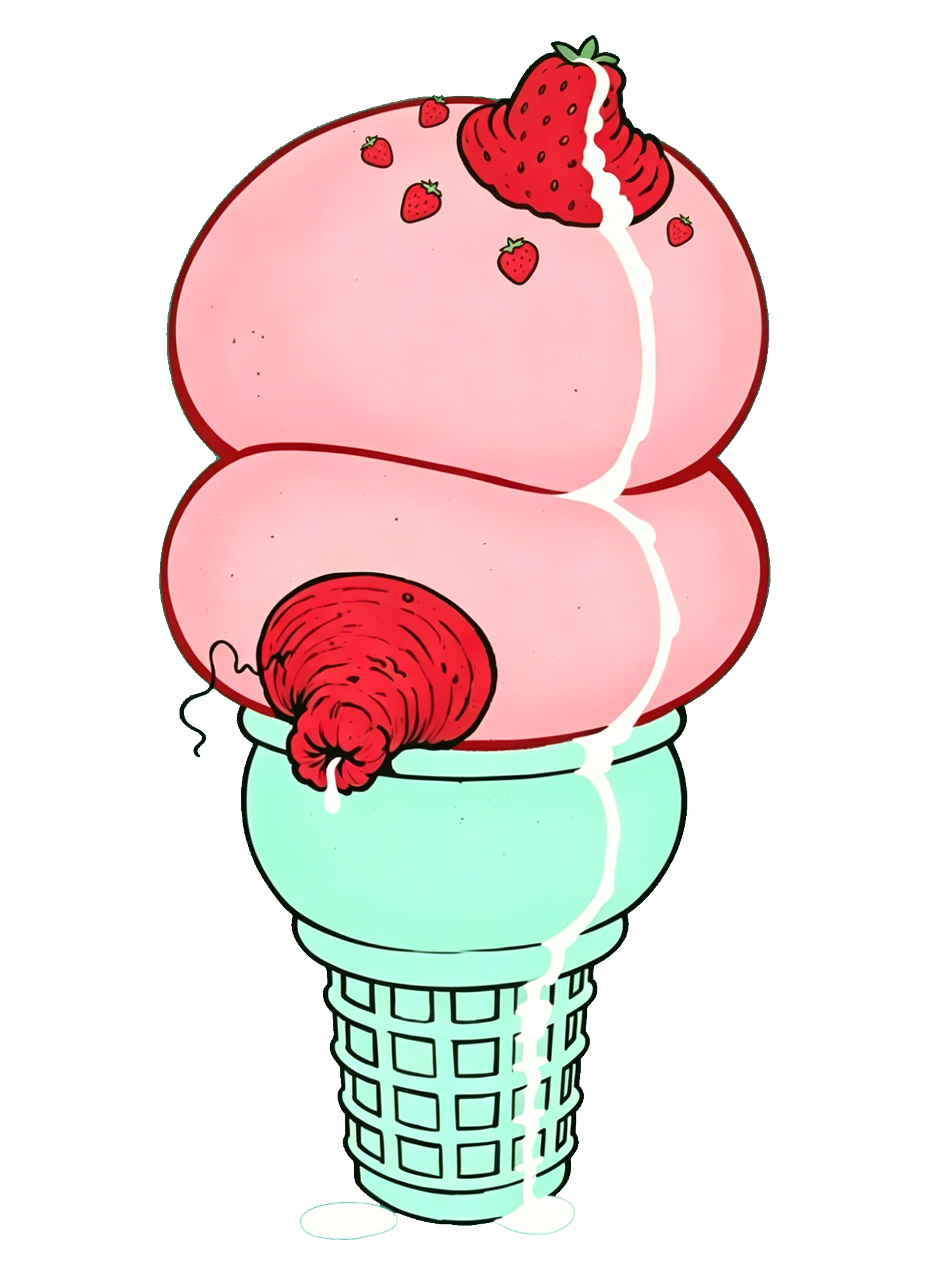 STRAWBERRY BOOB ICE CREAM WASHED TANK TOP