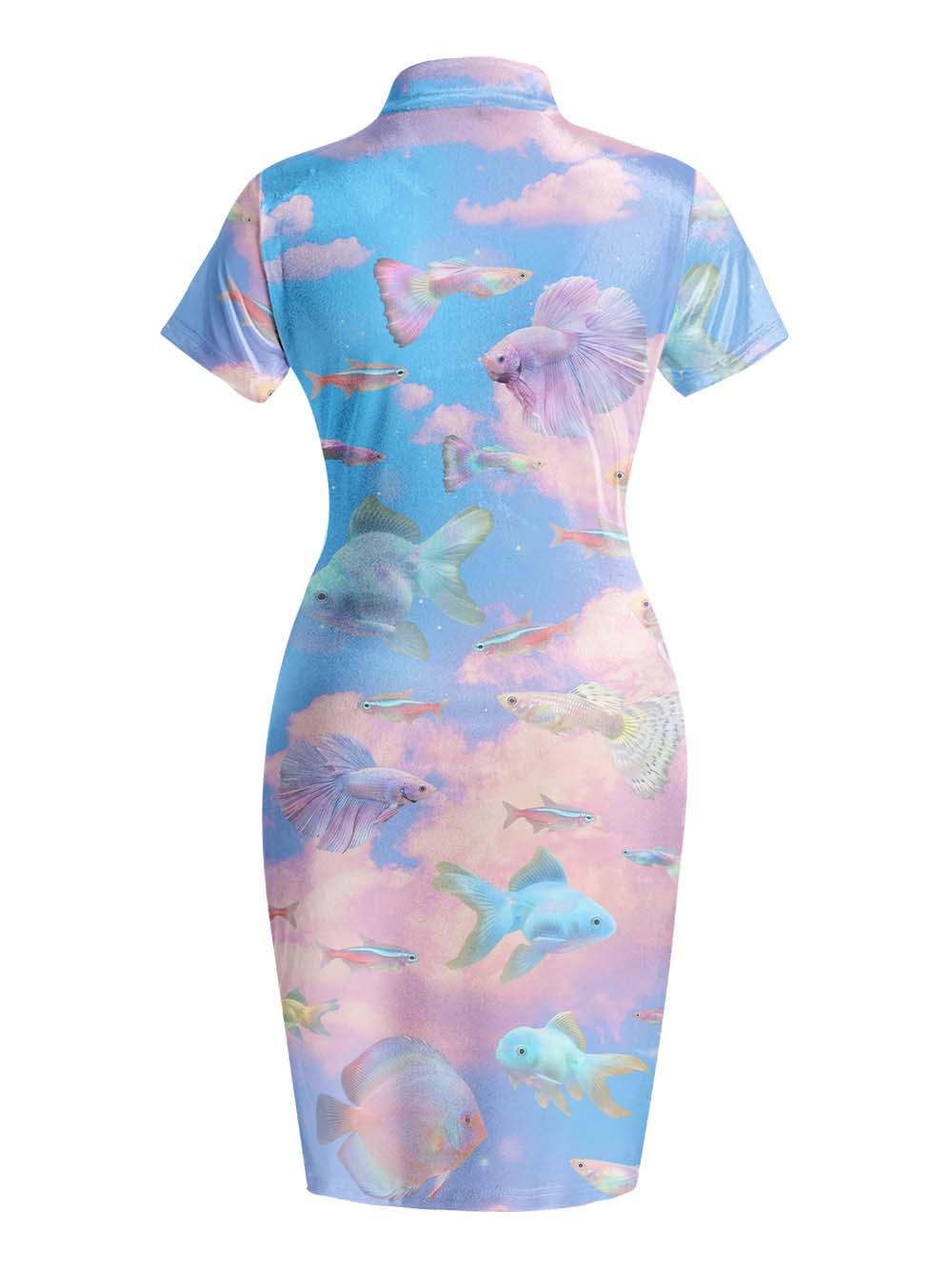 SKY FISH QIPAO MINI DRESS
