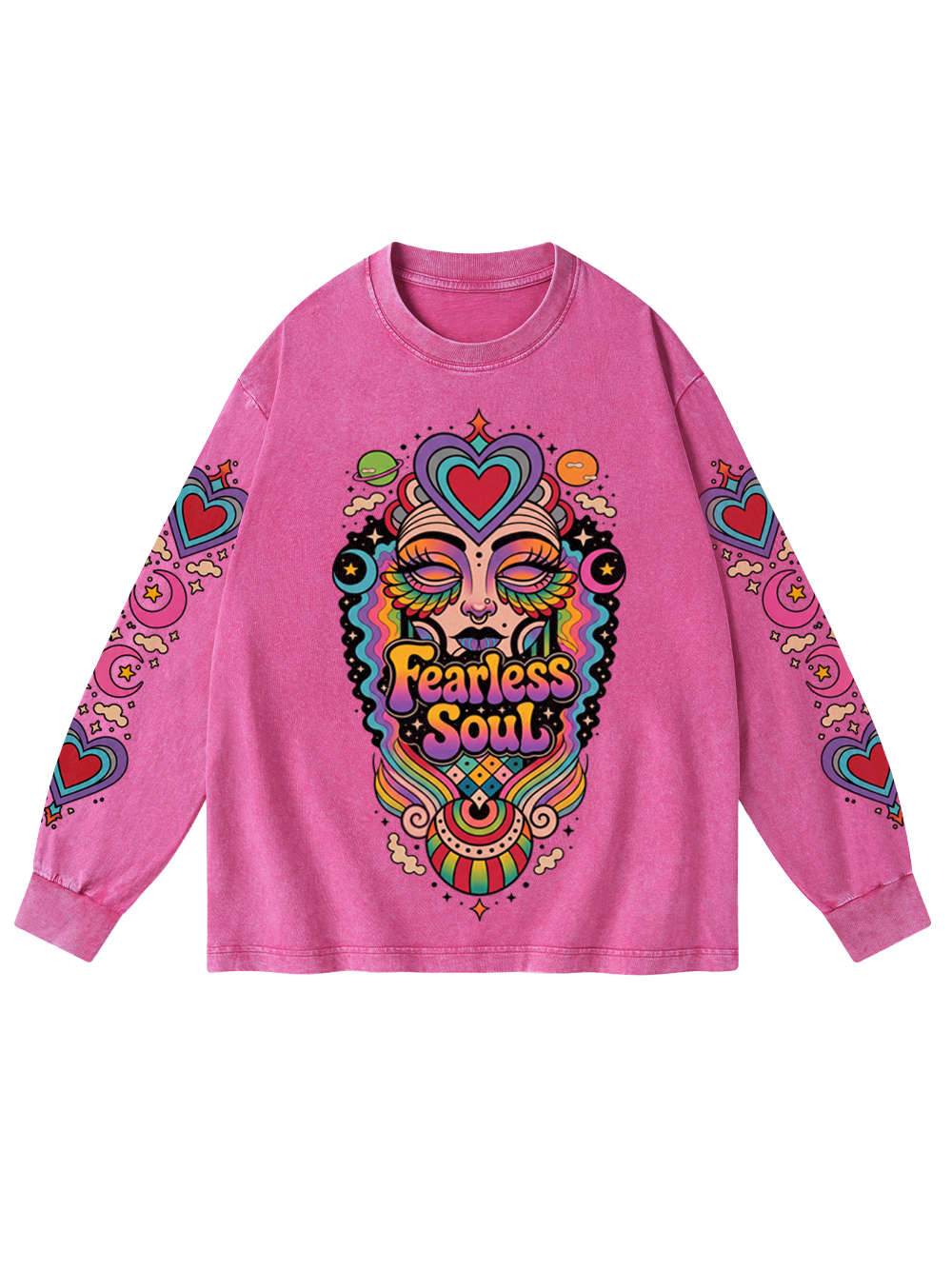 FEARLESS SOUL WASHED LONG-SLEEVE GRAPHIC TSHIRT