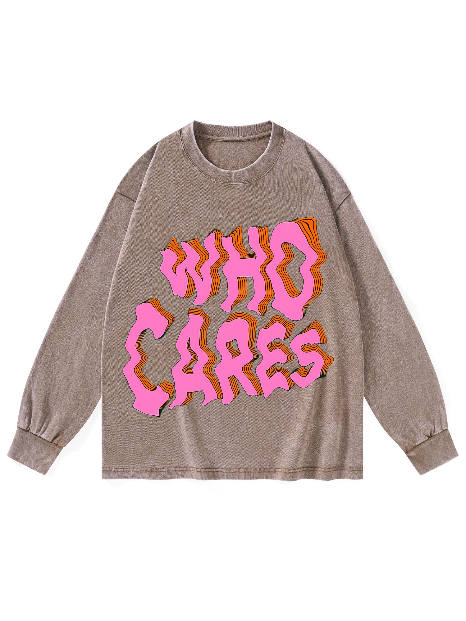 WHO CARES WASHED LONG-SLEEVE TSHIRT
