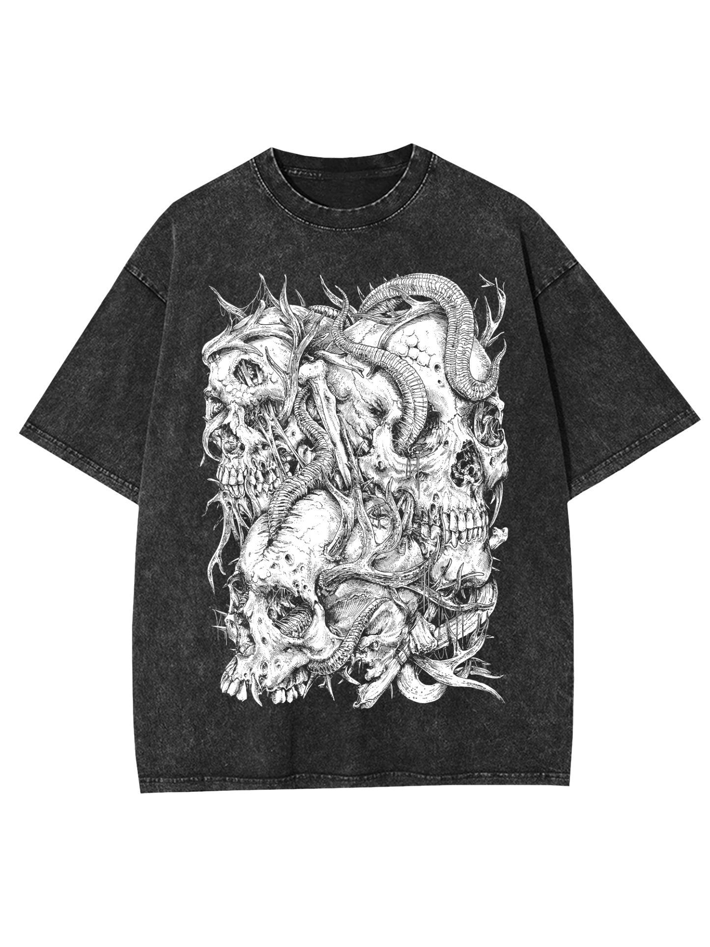 Skulls Washed Tshirt-ClassyOutlaw