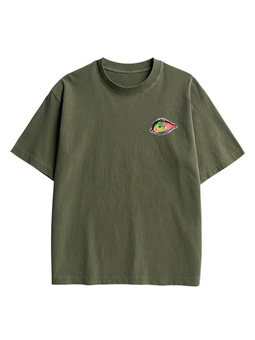 THOUSAND EYED FANTASY DOUBLE SIDED PRINT WASHED TSHIRT