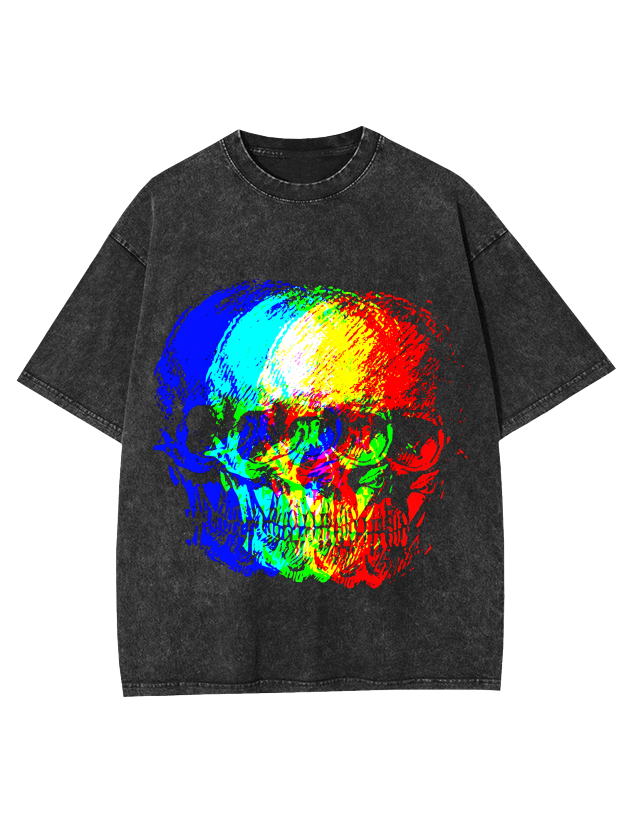 Skull Illusion Washed Tshirt