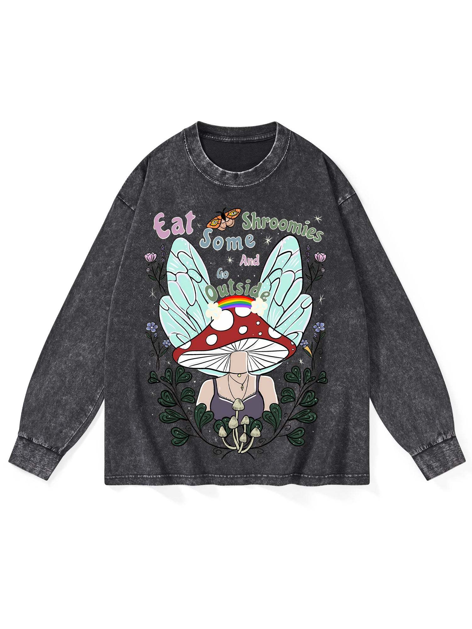 Go Outside Washed Long-Sleeve Tshirt-ClassyOutlaw Sale