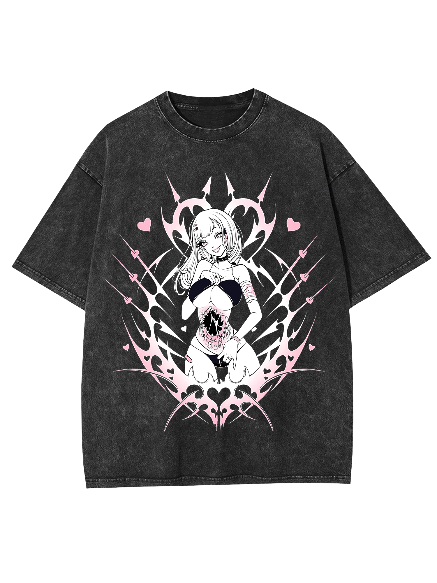 Hollow Heart Washed Tshirt