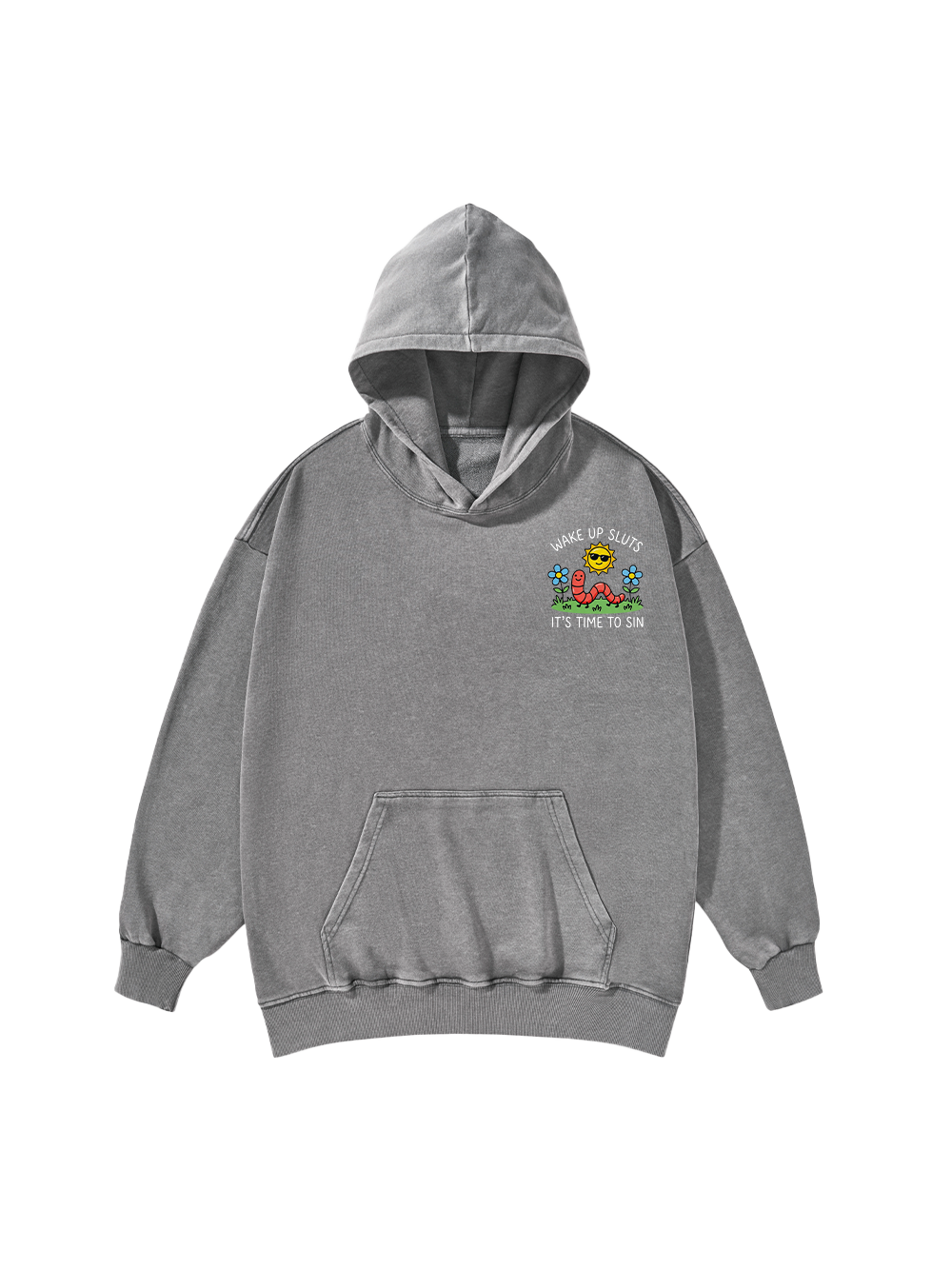 WAKE UP SLUTS IT'S TIME TO SIN WASHED HOODIE