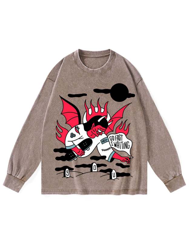GO FAST WASHED LONG-SLEEVE TSHIRT