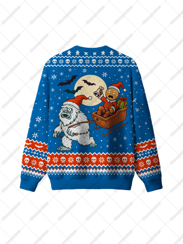 Yeti Pulling A Sled UGLY CHRISTMAS SWEATSHIRT