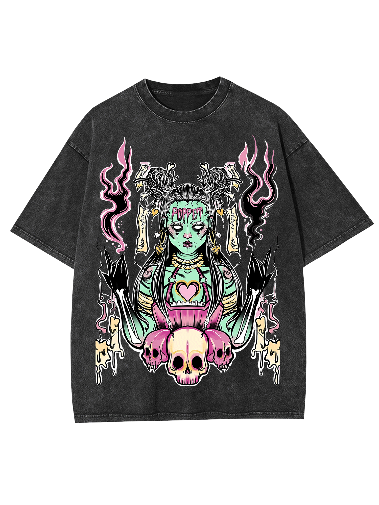 The Voodoo Witch In The Dark Night Washed Tshirt