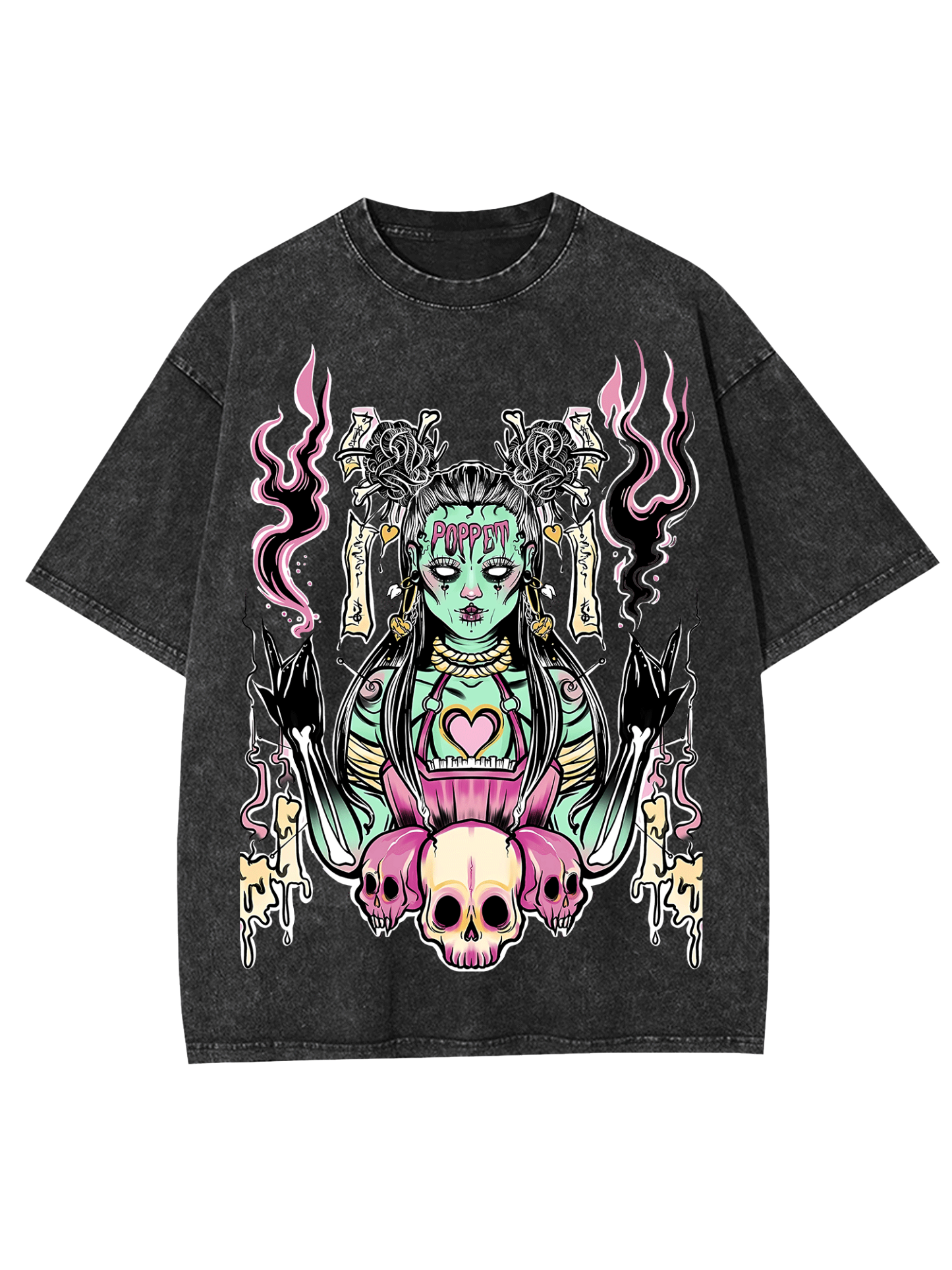 The Voodoo Witch In The Dark Night Washed Tshirt