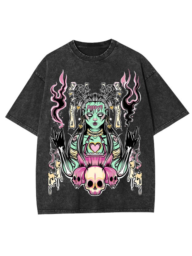 The Voodoo Witch In The Dark Night Washed Tshirt