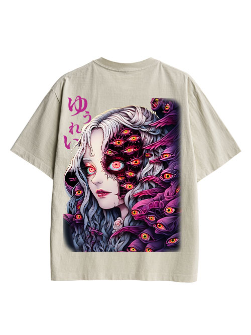 The Allure Of A Thousand Eyes Double Sided Print Washed TShirt