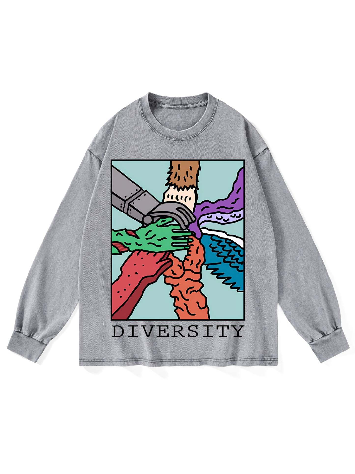 DIVERSITY WASHED LONG-SLEEVE TSHIRT-ClassyOutlaw Sale