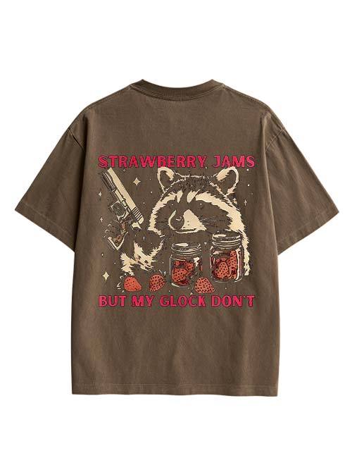 Strawberry Jams But My Glock Don't Double Sided Print Washed TShirt