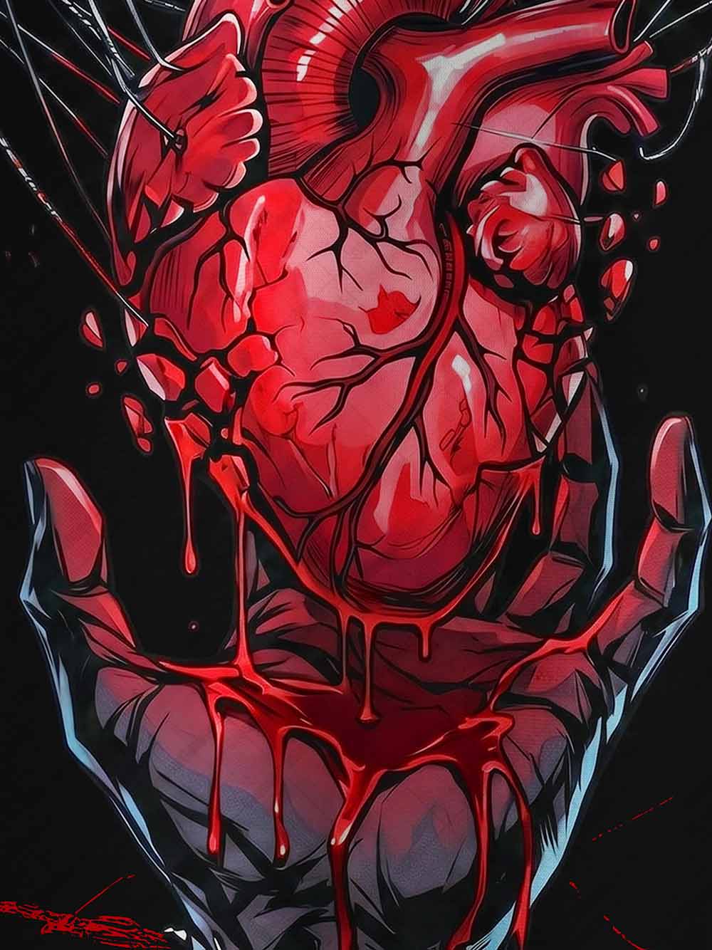 DARK HEART IN CHAINS ECO OVERSIZED GRAPHIC TEES