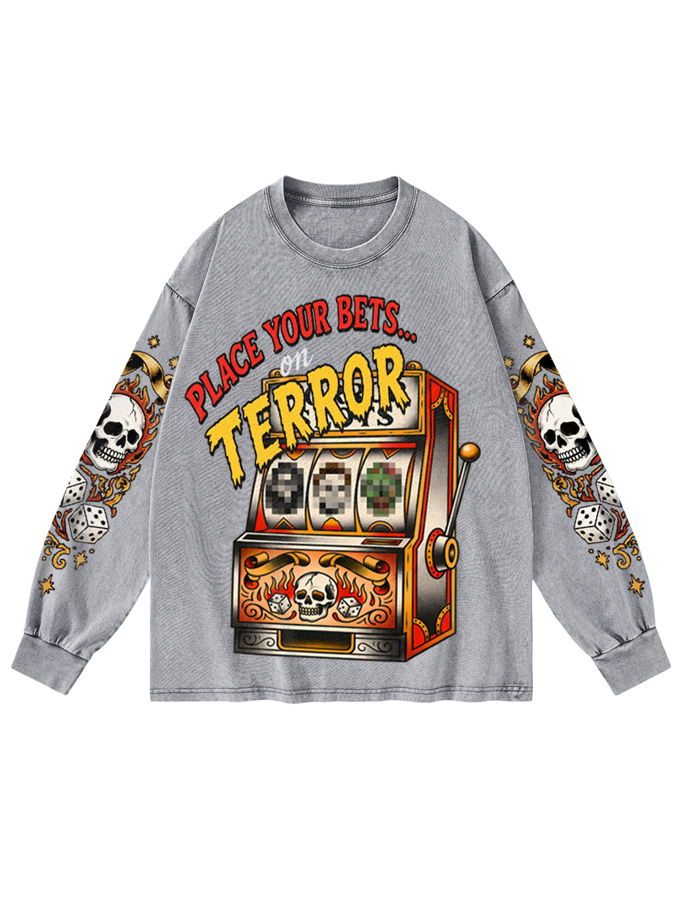 TERROR SLOTS WASHED LONG-SLEEVE GRAPHIC TSHIRT