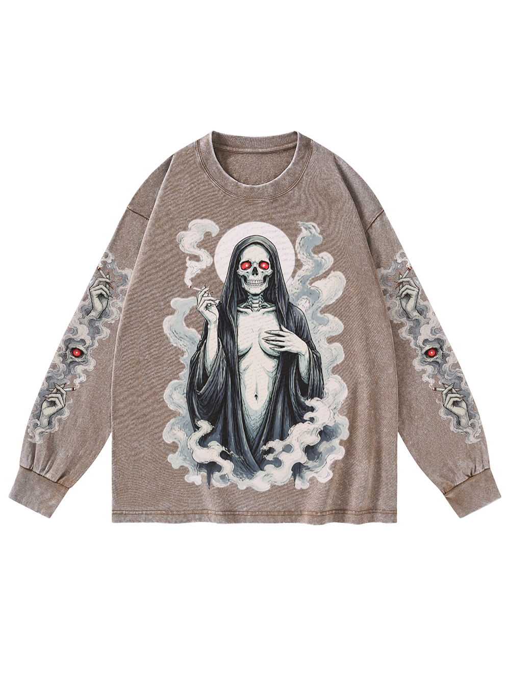GRIM SISTER WASHED LONG-SLEEVE GRAPHIC TSHIRT