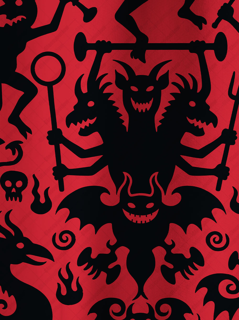 Red Inferno Pattern Graphic T-shirt