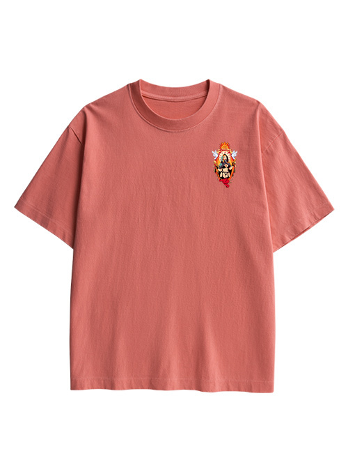 Holy Rose Rebel Double Sided Print Washed TShirt