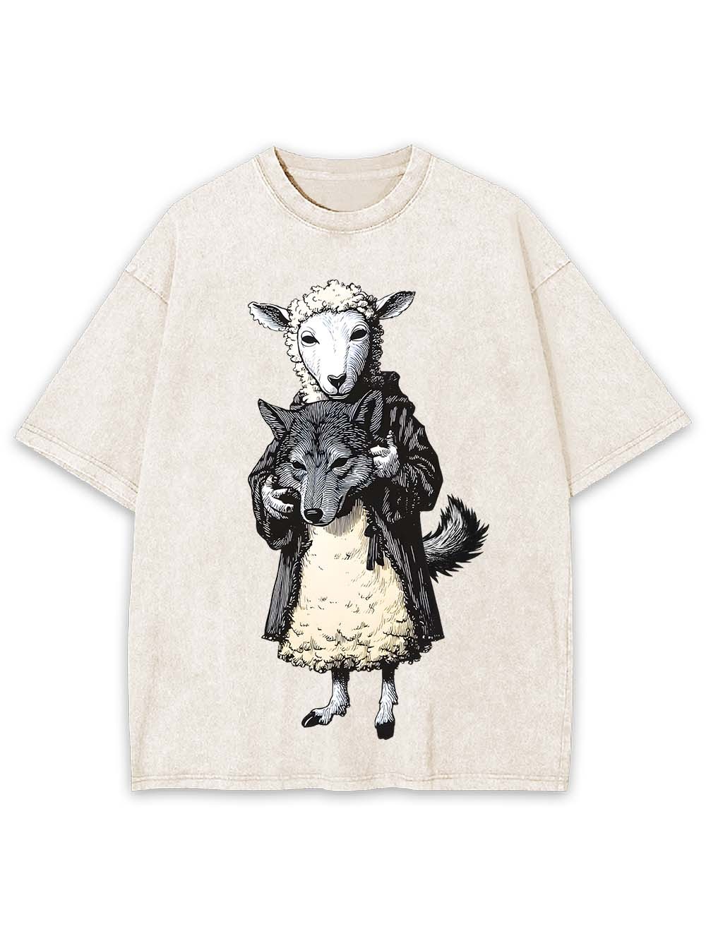 Sheep Wolf Mask Washed Tshirt