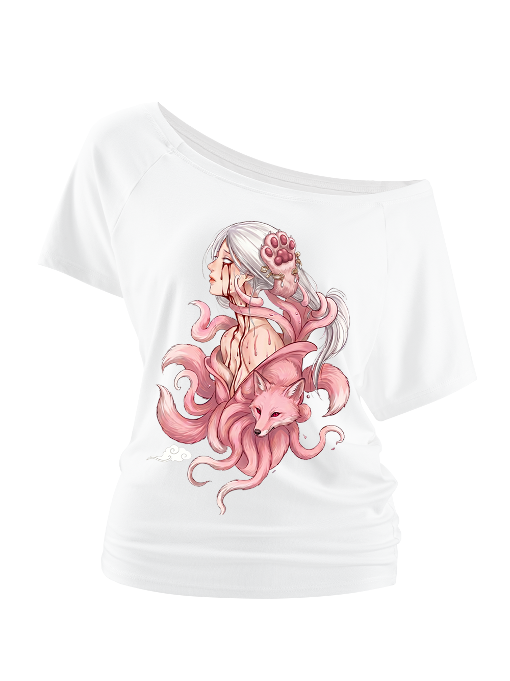 NINE-TAILED FOX GODDESS OFF SHOULDER TSHIRT