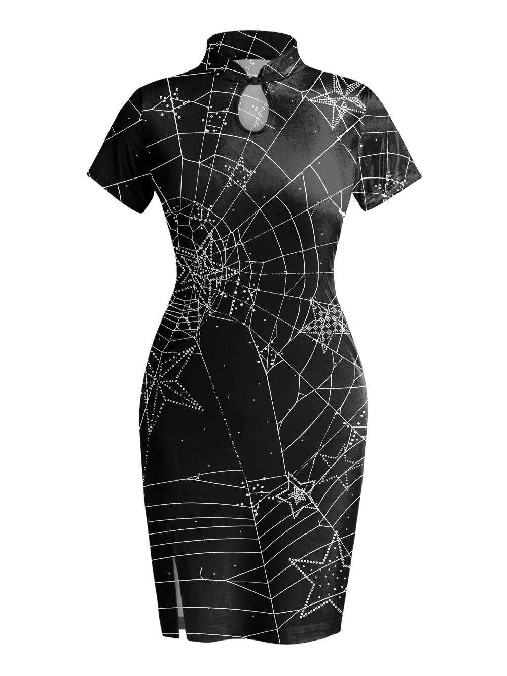 SPIDERWEB QIPAO MINI DRESS