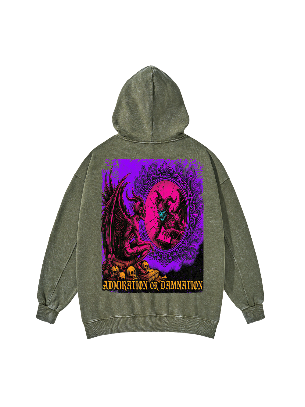 DAMNATION DEMON WASHED HOODIE