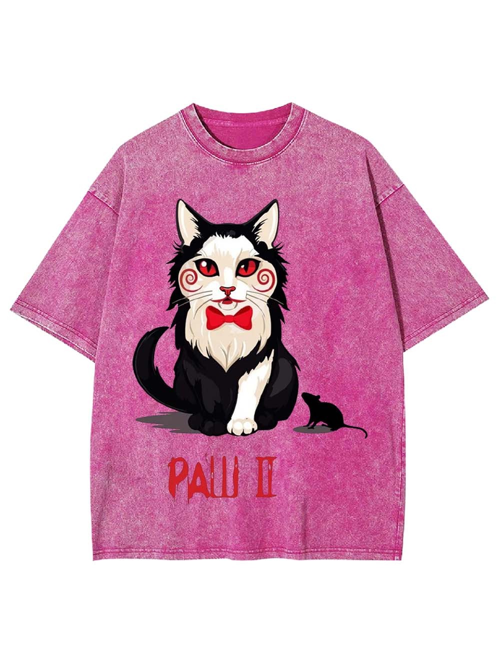 PAW II Black White Cat Washed Tshirt