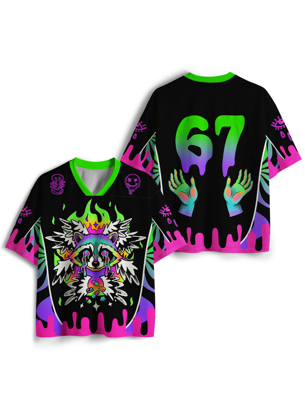 CRYING RACCOON FLAMES MESH JERSEY