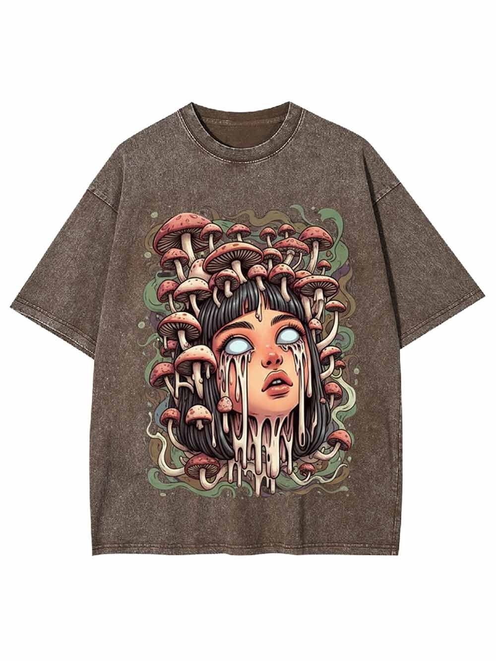 Psychedelic Mushroom Goddess Washed Tshirt