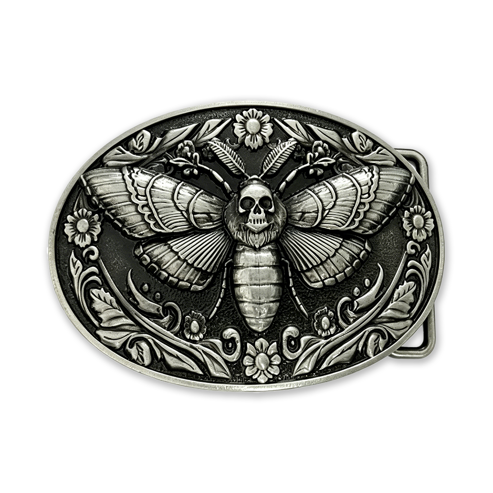 CLO MOTH SKULL BELT BUCKLE