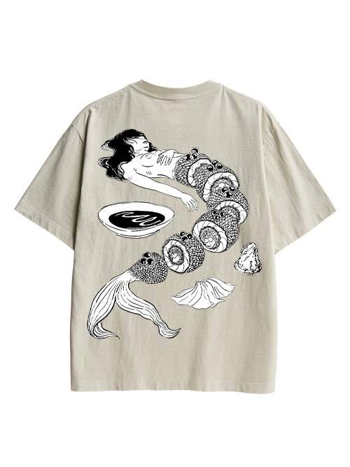 Human Sushi Slices  Double Sided Print Washed TShirt