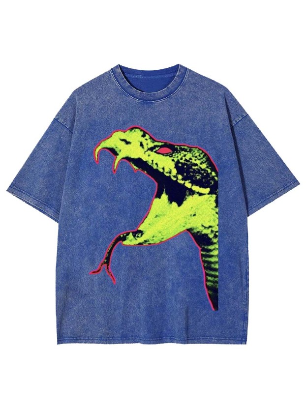 Neon Snake Head Washed Tshirt