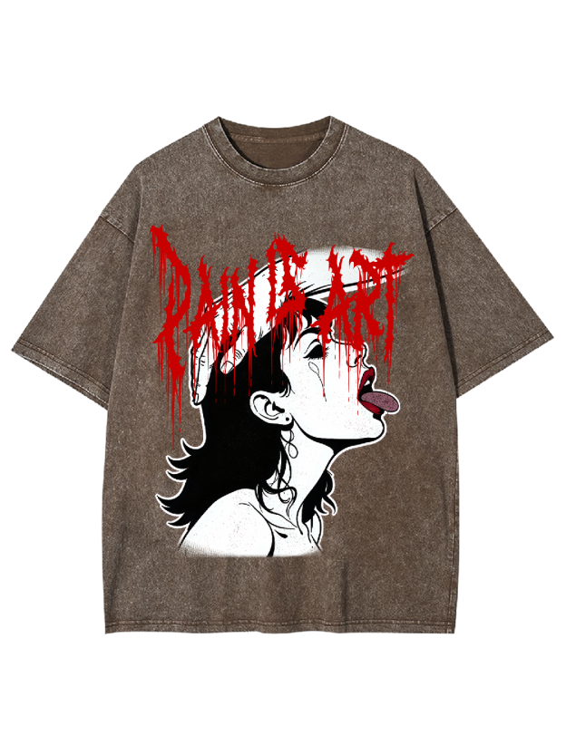Pain is art Washed Tshirt