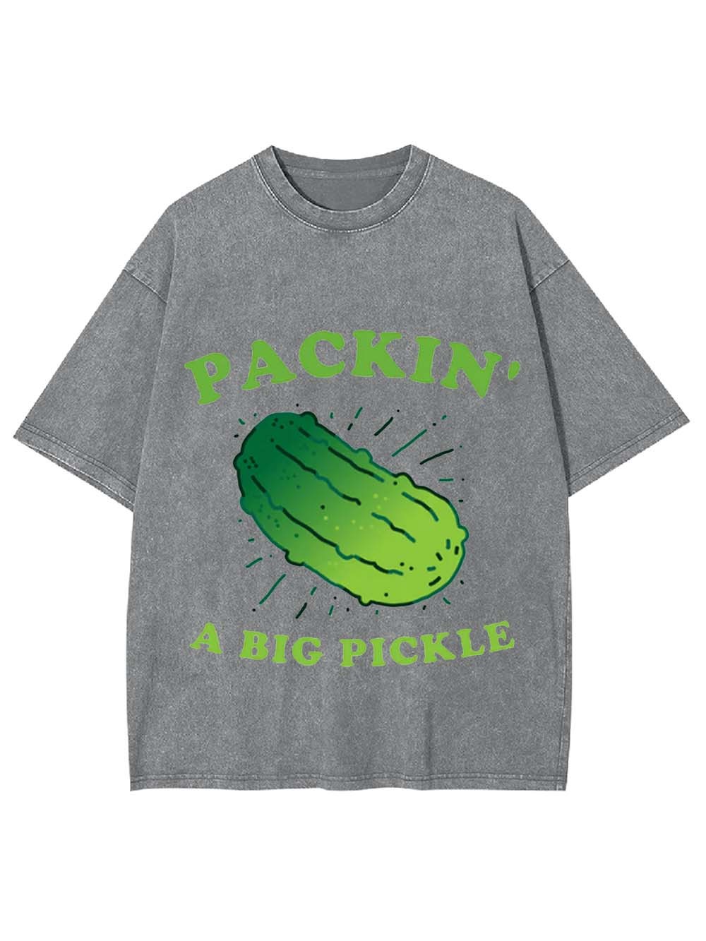Packin A Big Pickle Washed Tshirt-ClassyOutlaw Sale