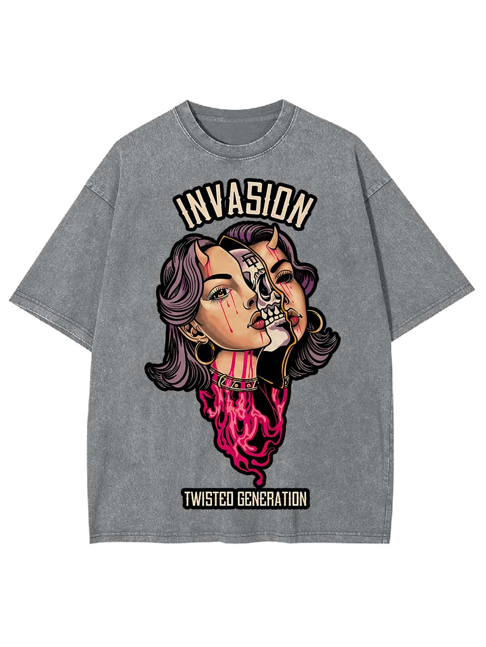 INVASION TWISTED GENERATION WASHED TSHIRT