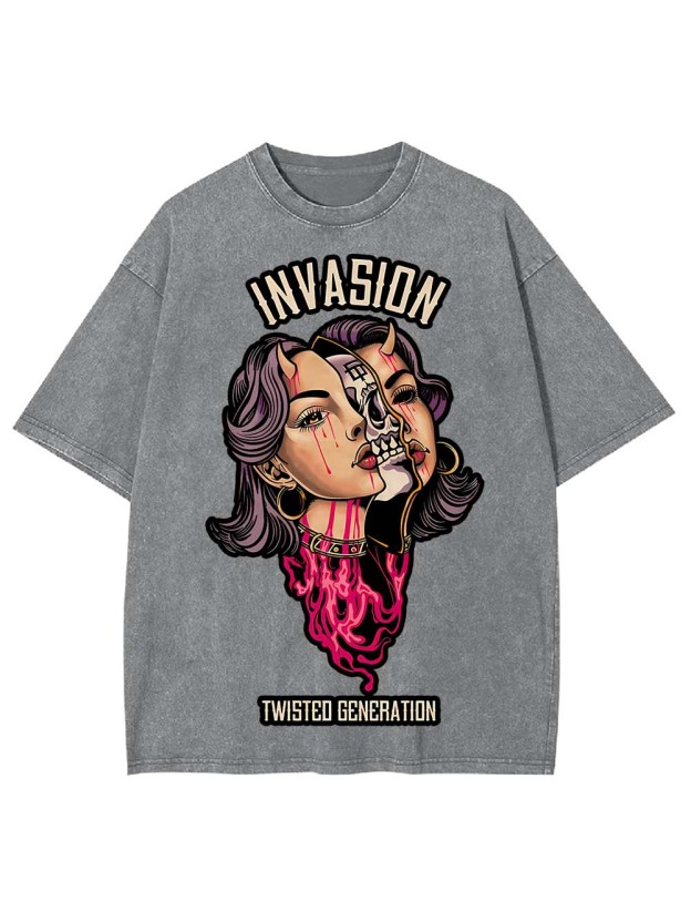 INVASION TWISTED GENERATION WASHED TSHIRT