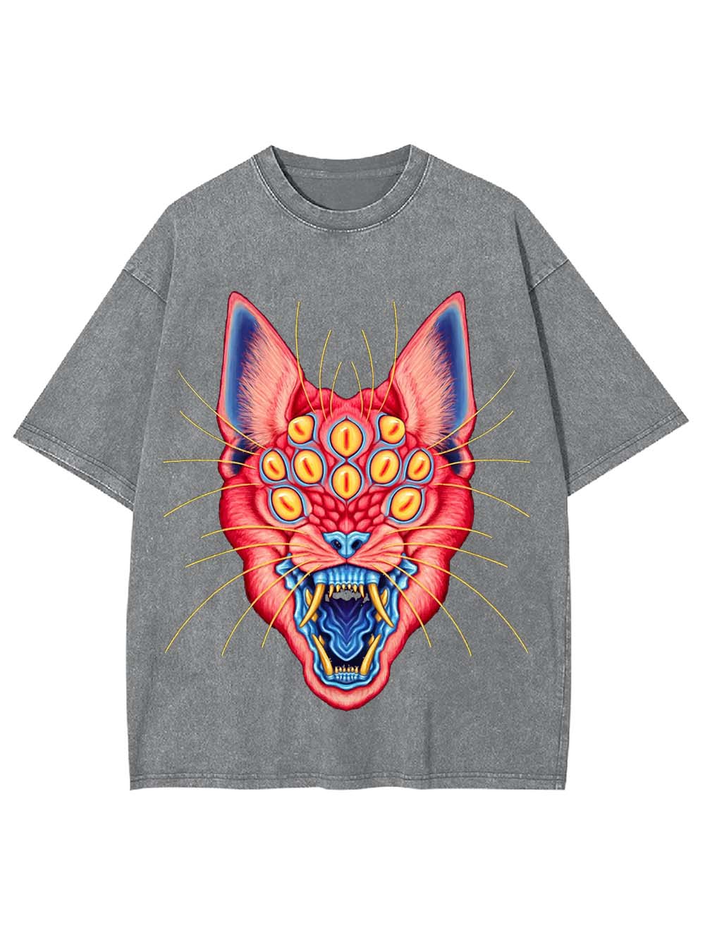 MULTI EYED PANTHER WASHED TSHIRT