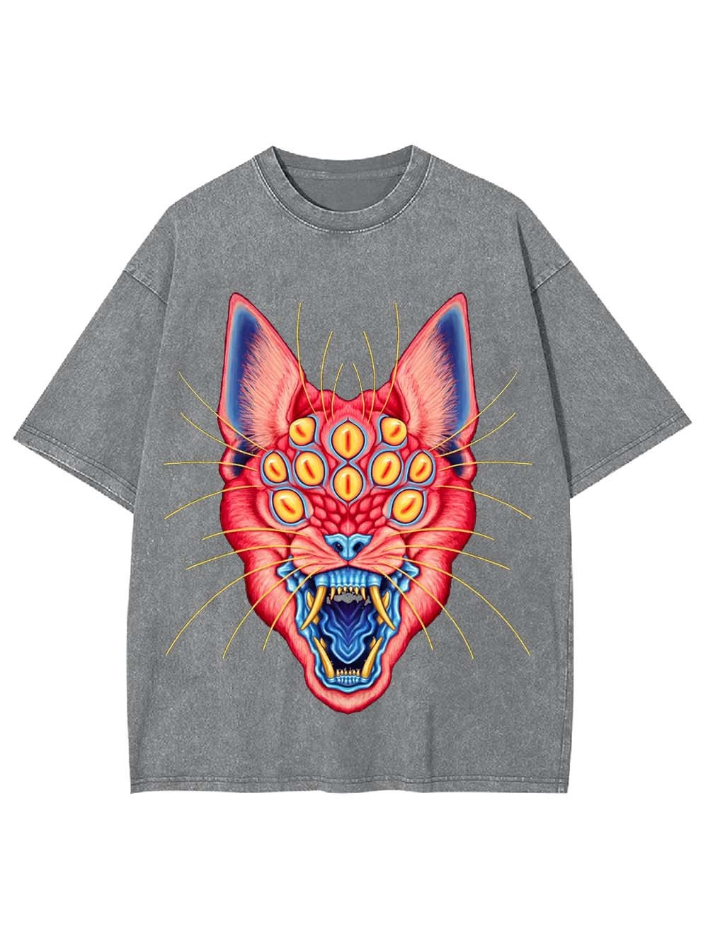 MULTI EYED PANTHER WASHED TSHIRT