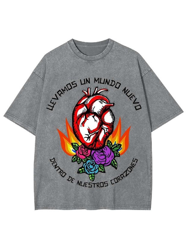 CORAZON FLOR WASHED TSHIRT