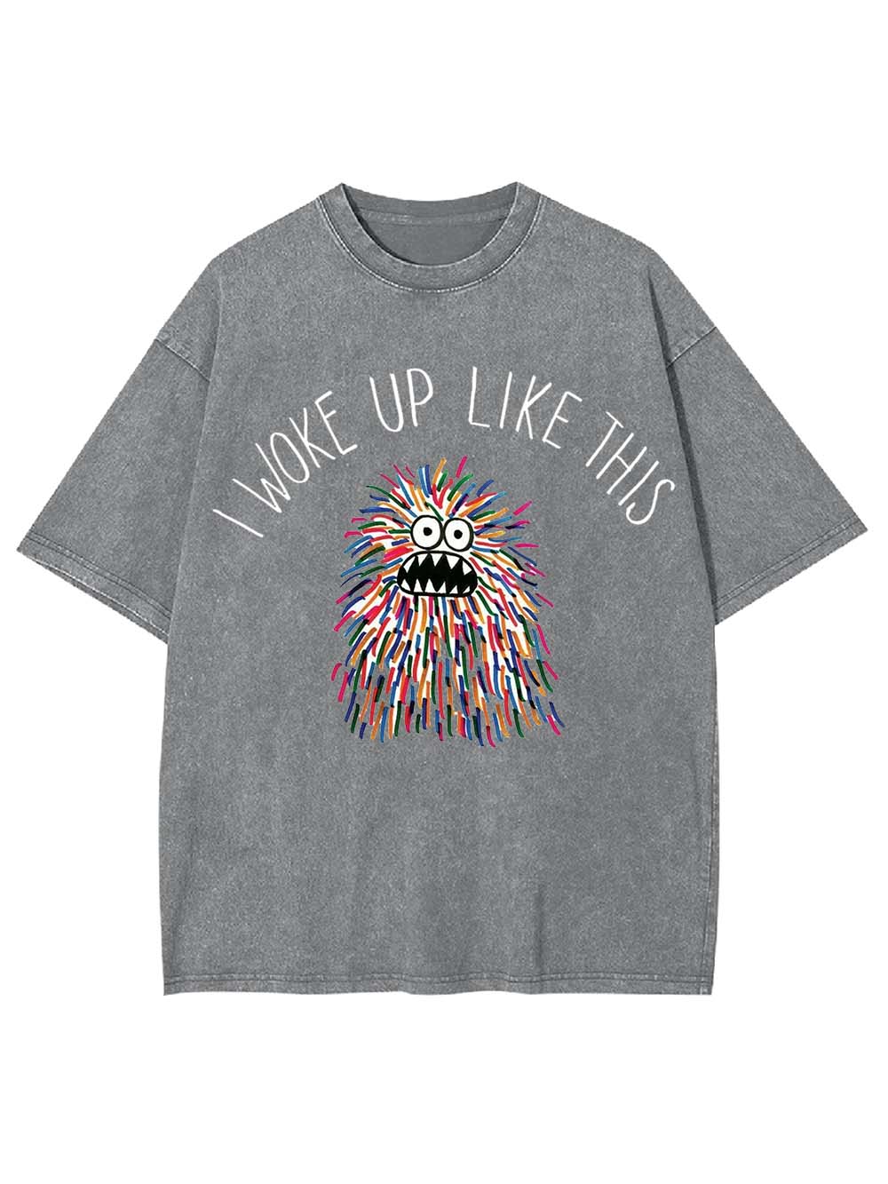 COLORFUL MONSTER WAKE UP WASHED TSHIRT