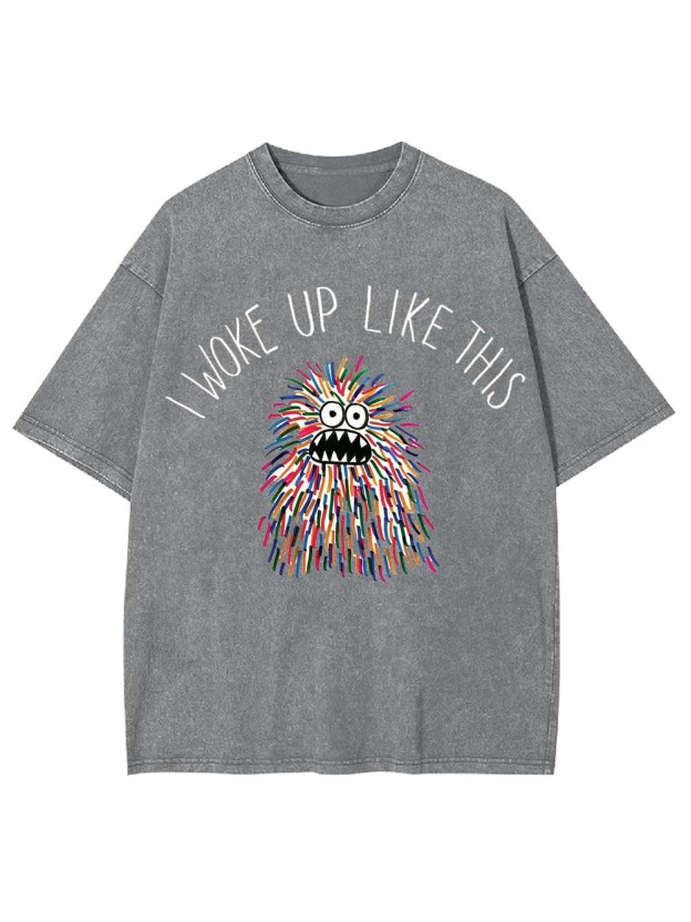 COLORFUL MONSTER WAKE UP WASHED TSHIRT