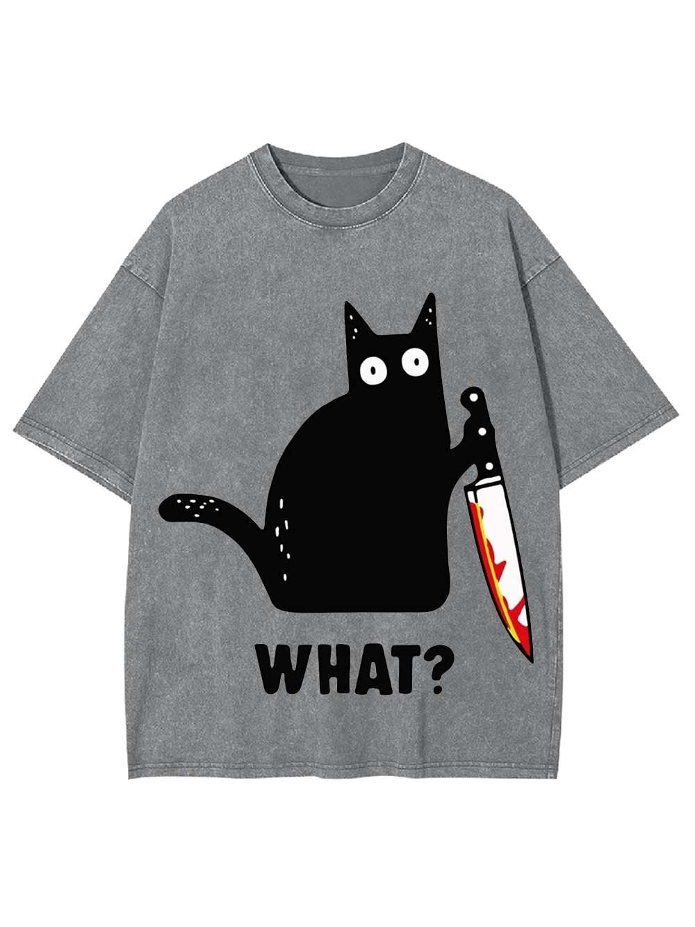 BLACK CAT CONFUSION WASHED TSHIRT