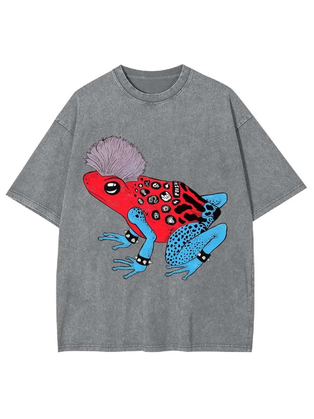 COLORFUL FROG WASHED TSHIRT